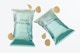 Glossy Sleek Chips Bags Mockup, Floating