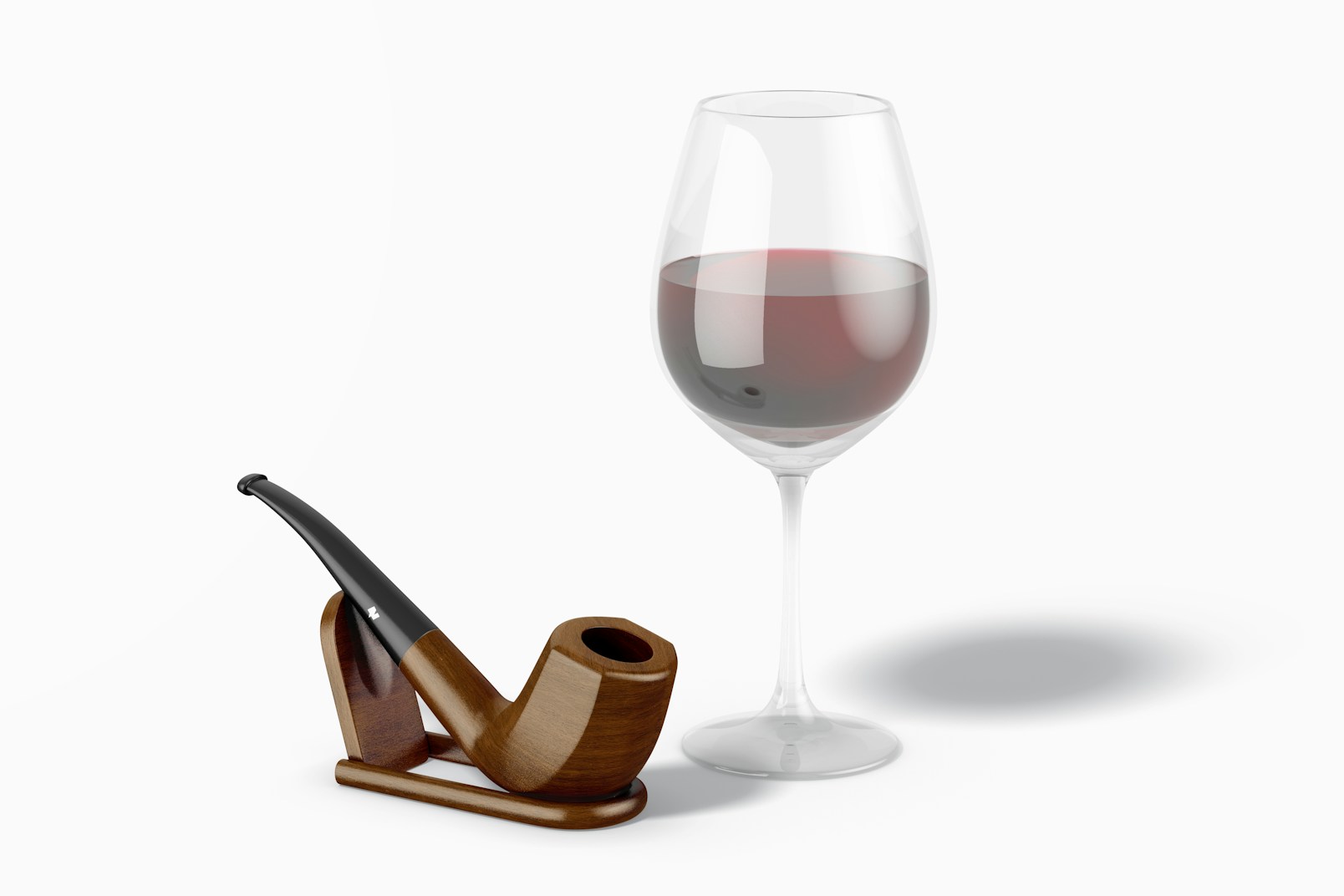 Smoking Pipe Mockup, with Wine Cup