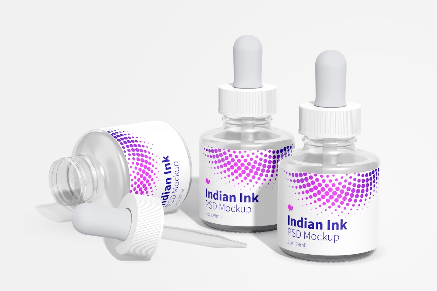 Indian Ink Bottles Mockup