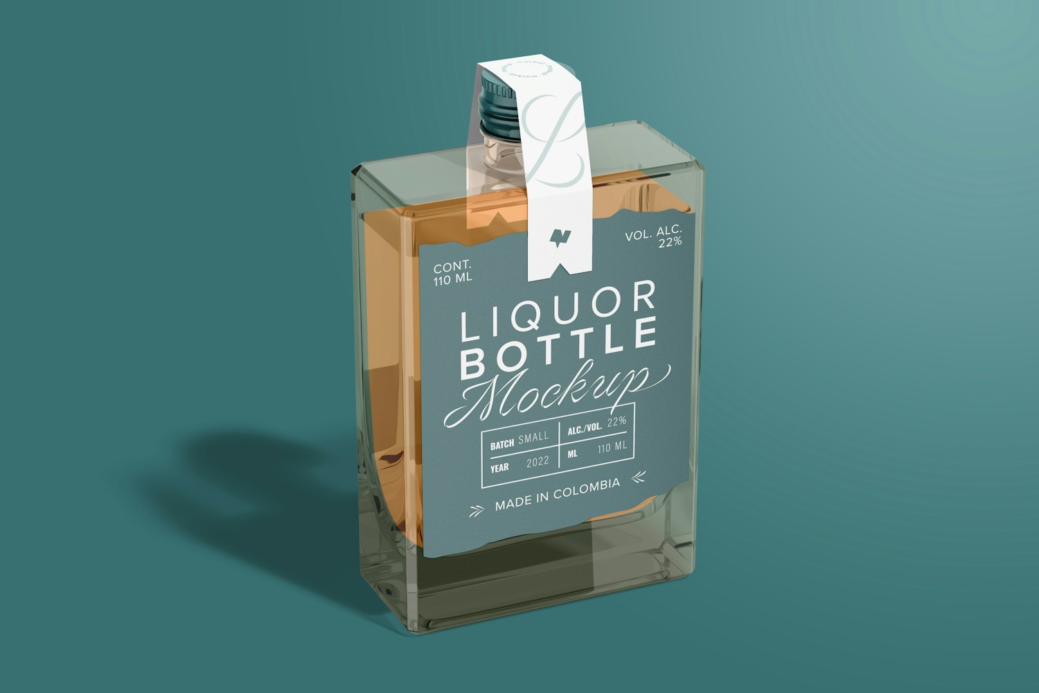Small Liquor Bottle Mockup, Perspective