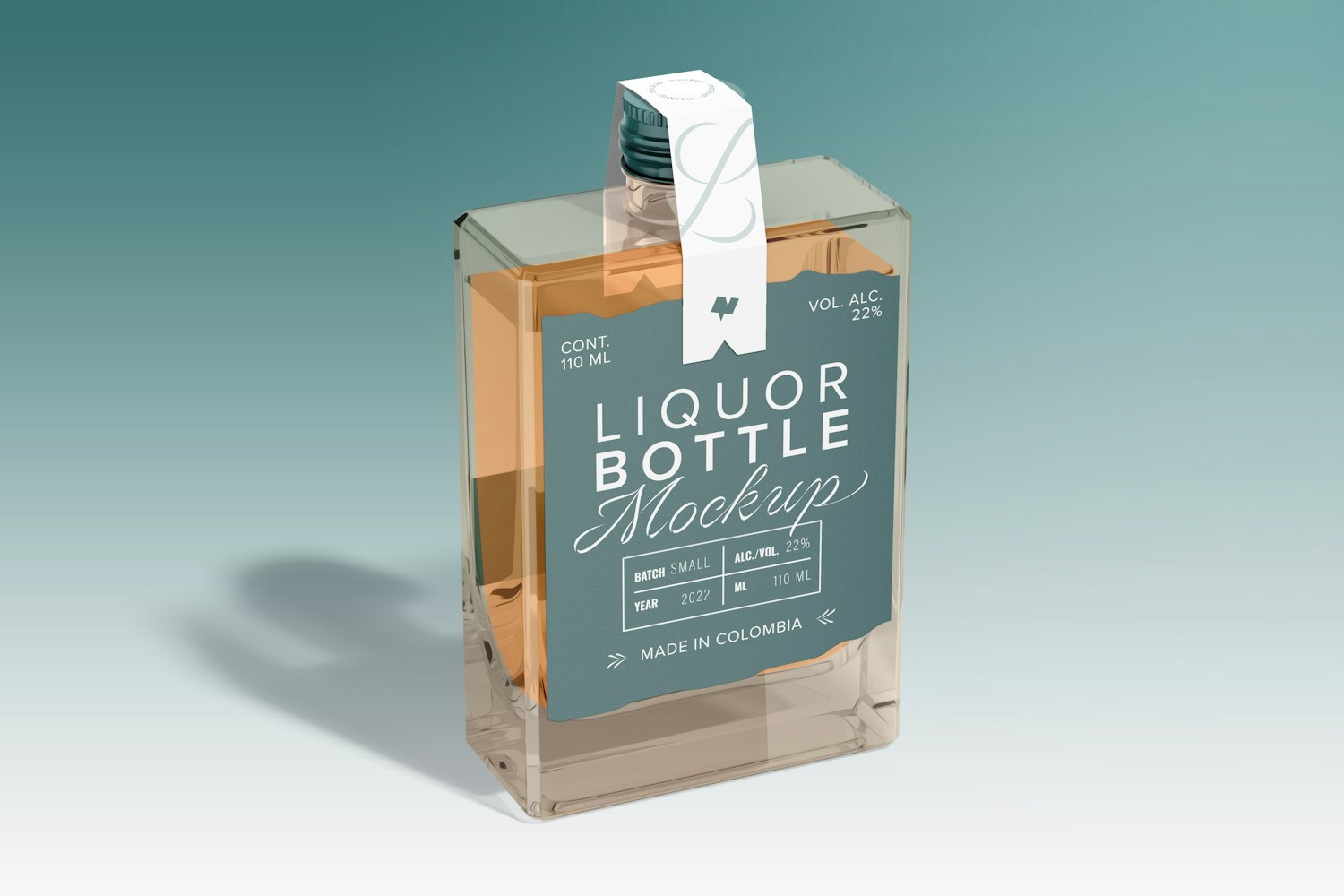 Small Liquor Bottle Mockup, Perspective