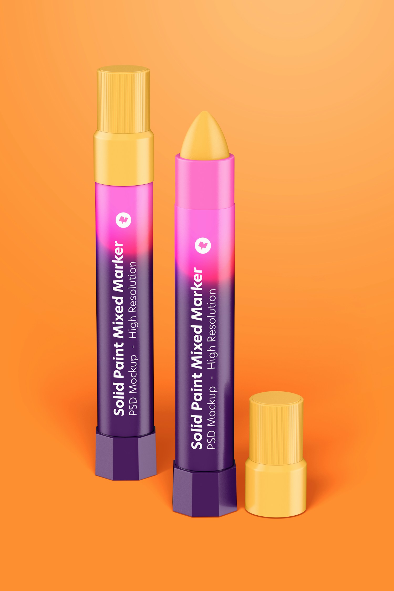 Solid Paint Mixed Markers Mockup Solid Paint Mixed Markers Mockup