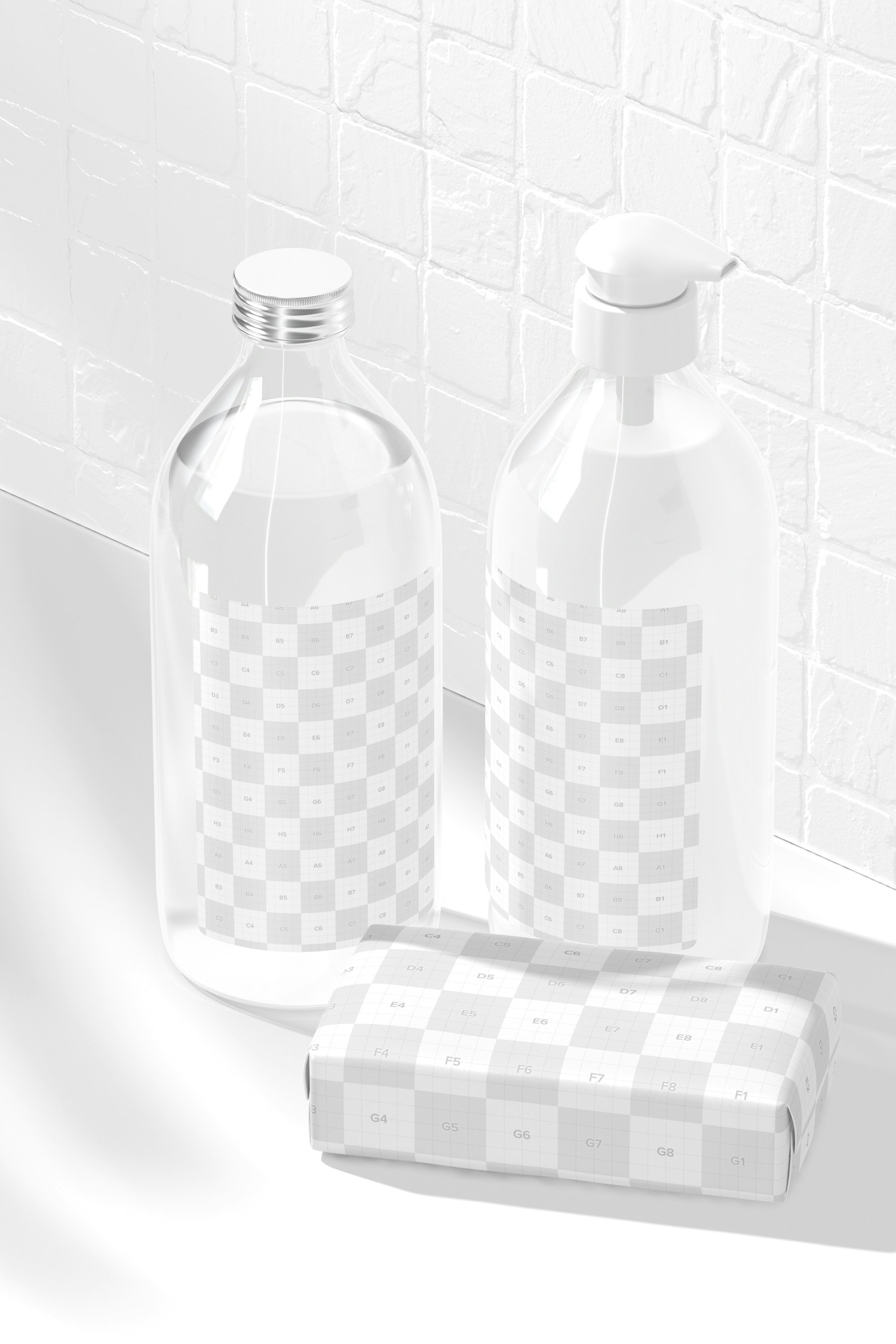 Bath and Body Products Scene Mockup, Perspective 02