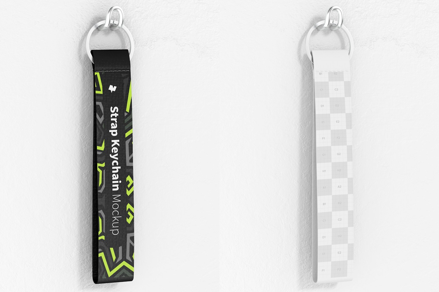 Strap Keychain Mockup, Hanging