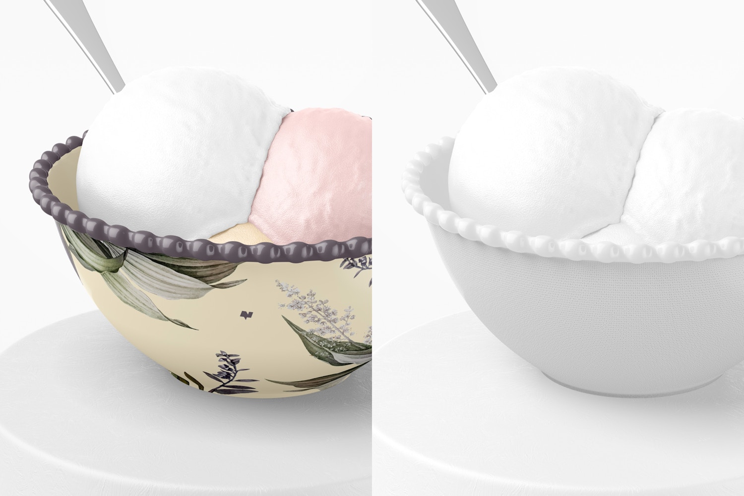 Dessert Bowl Mockup, Close Up Dessert Bowl Mockup, Close Up