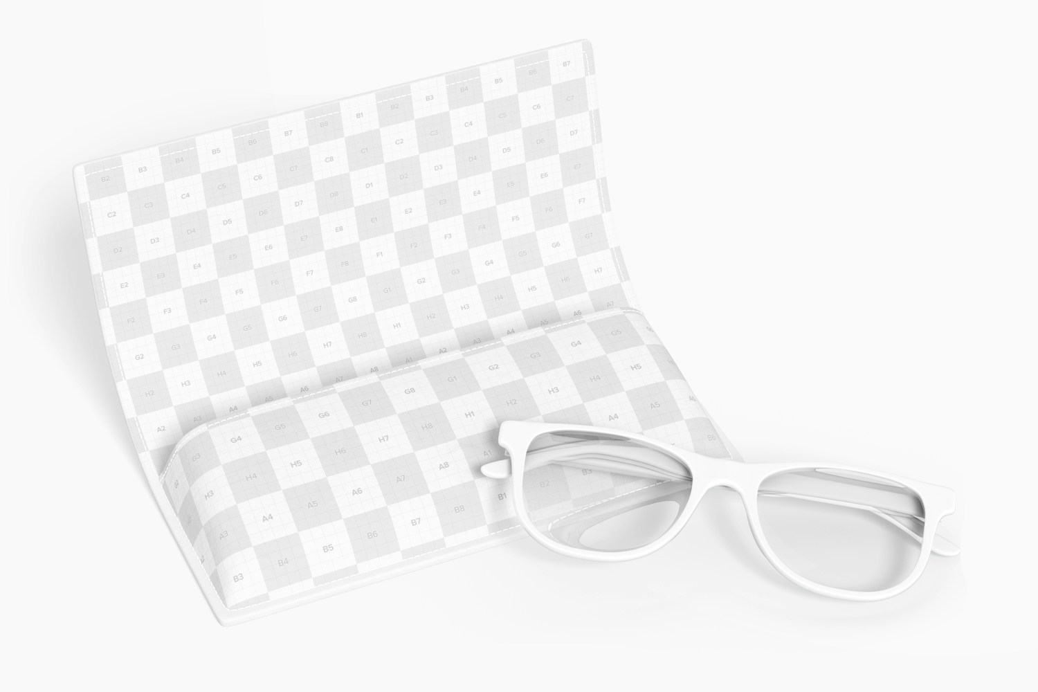 Fabric Eyeglasses Case Mockup, Opened