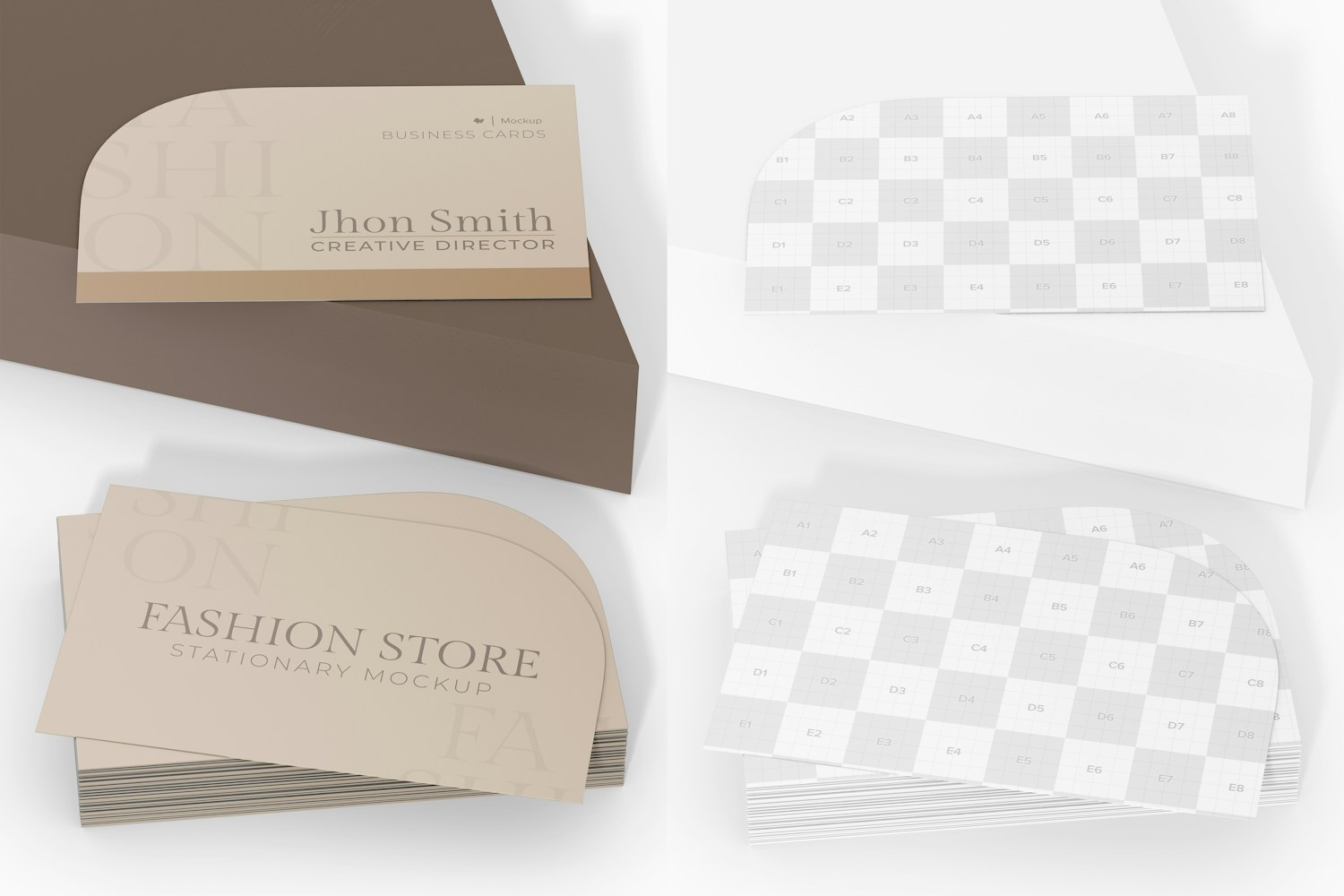 Store Business Cards Mockup, Stacked