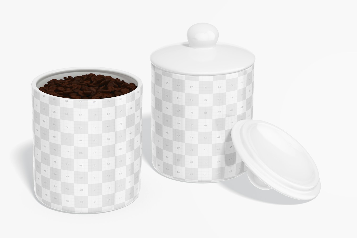 Coffee Canisters Mockup, Opened and Closed