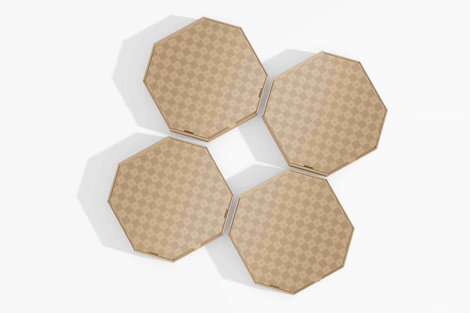 Octagonal Mailing Boxes Mockup, Top View