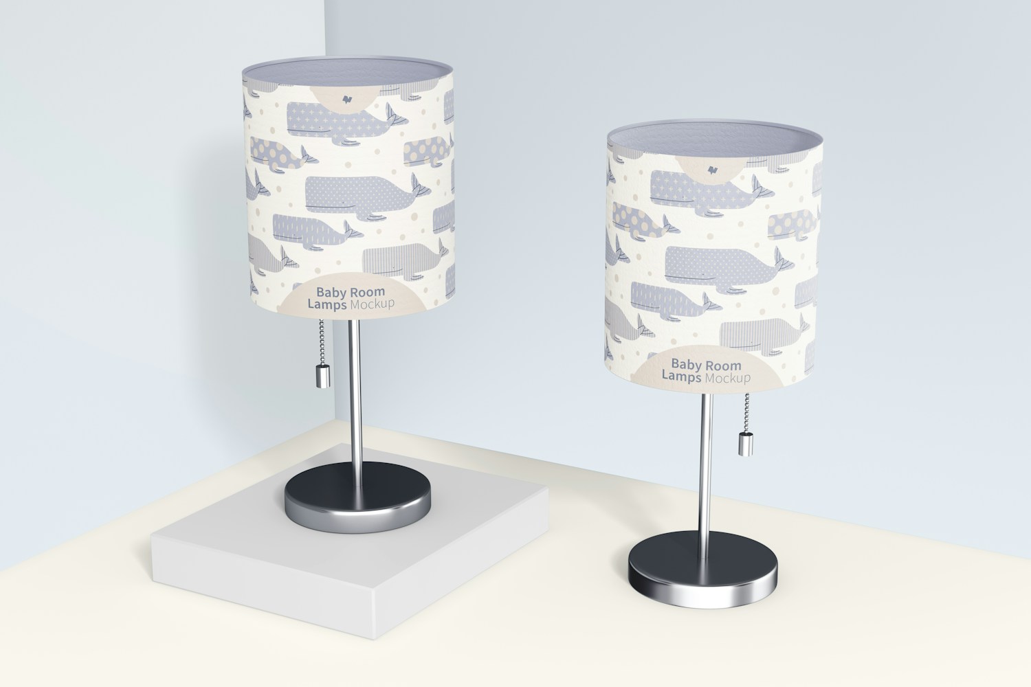 Baby Room Lamps Mockup, Perspective