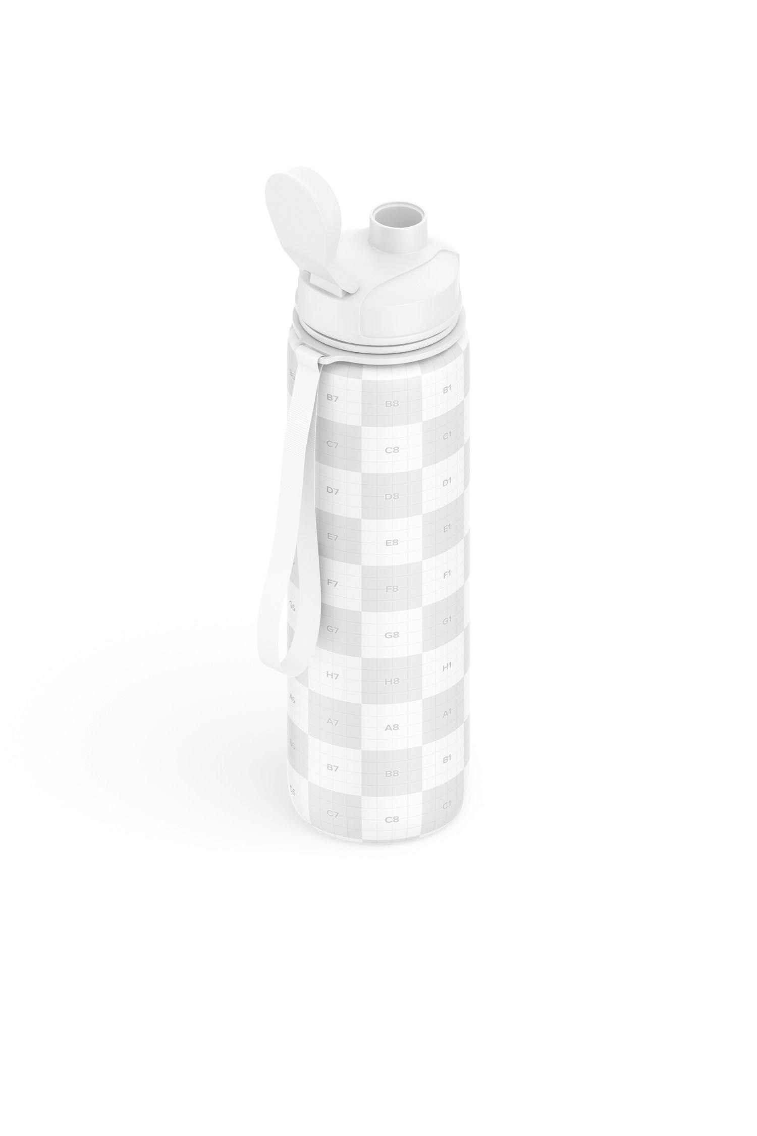 32 oz Water Bottle Mockup, Isometric View