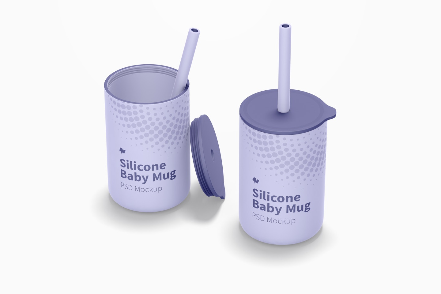 Silicone Baby Mugs with Lid Mockup