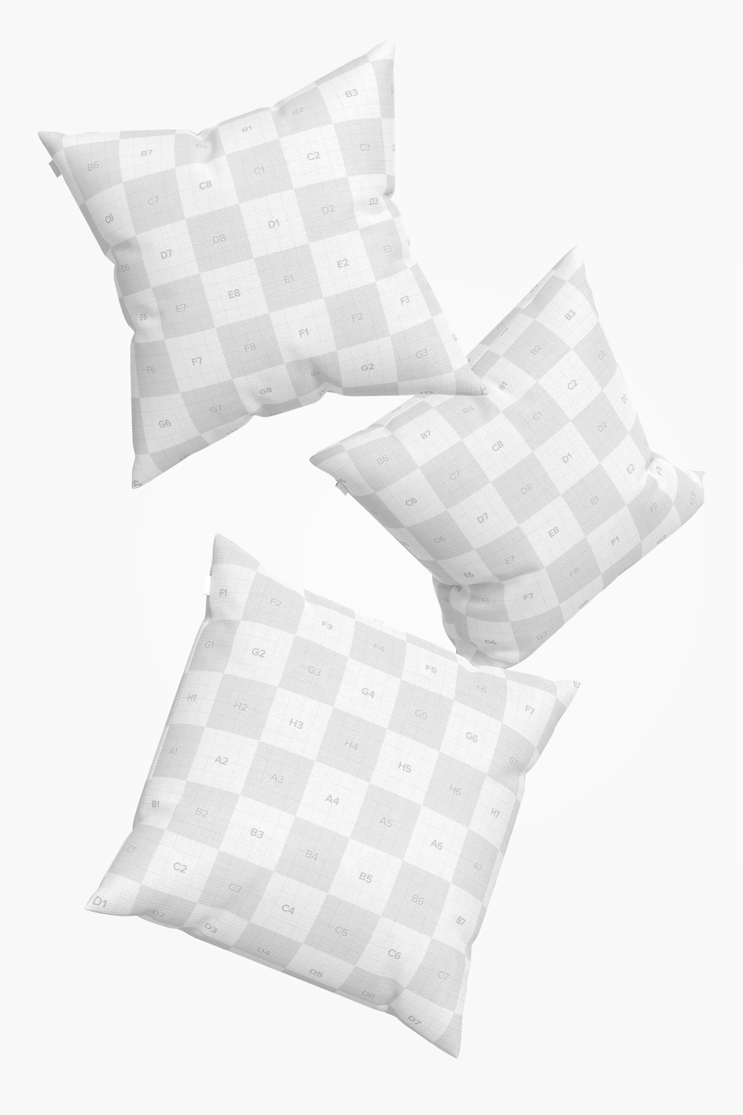 Square Pillows Mockup, Floating