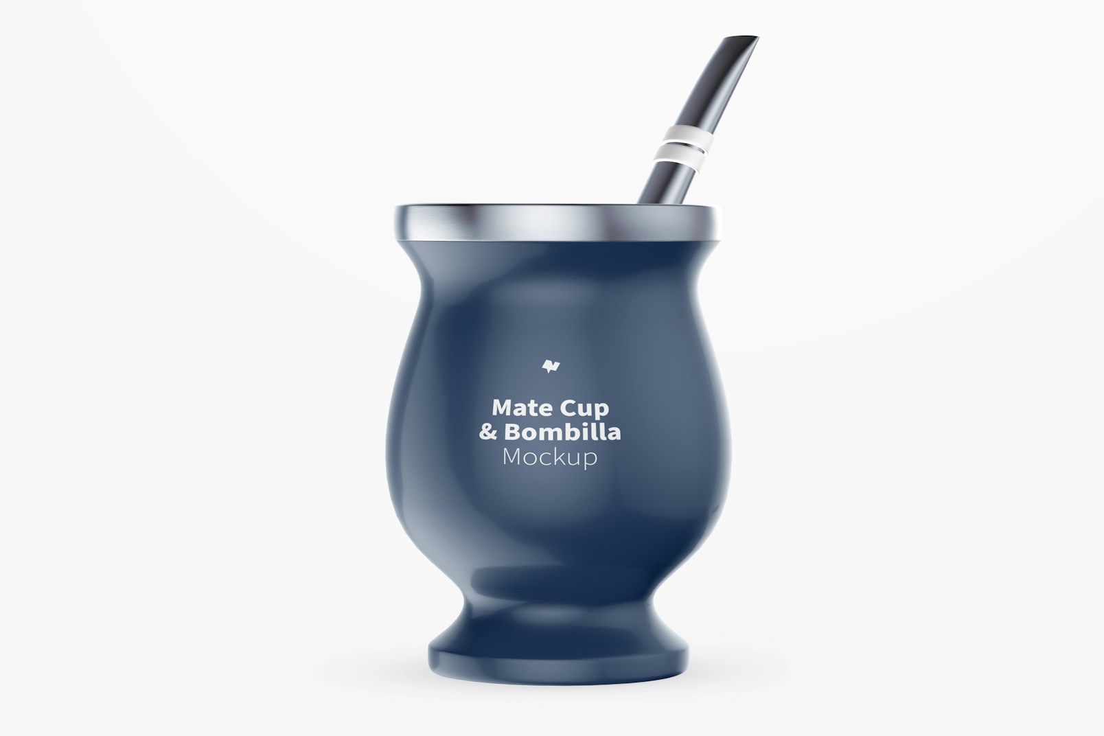 Mate Cup and Bombilla Mockup, Front View