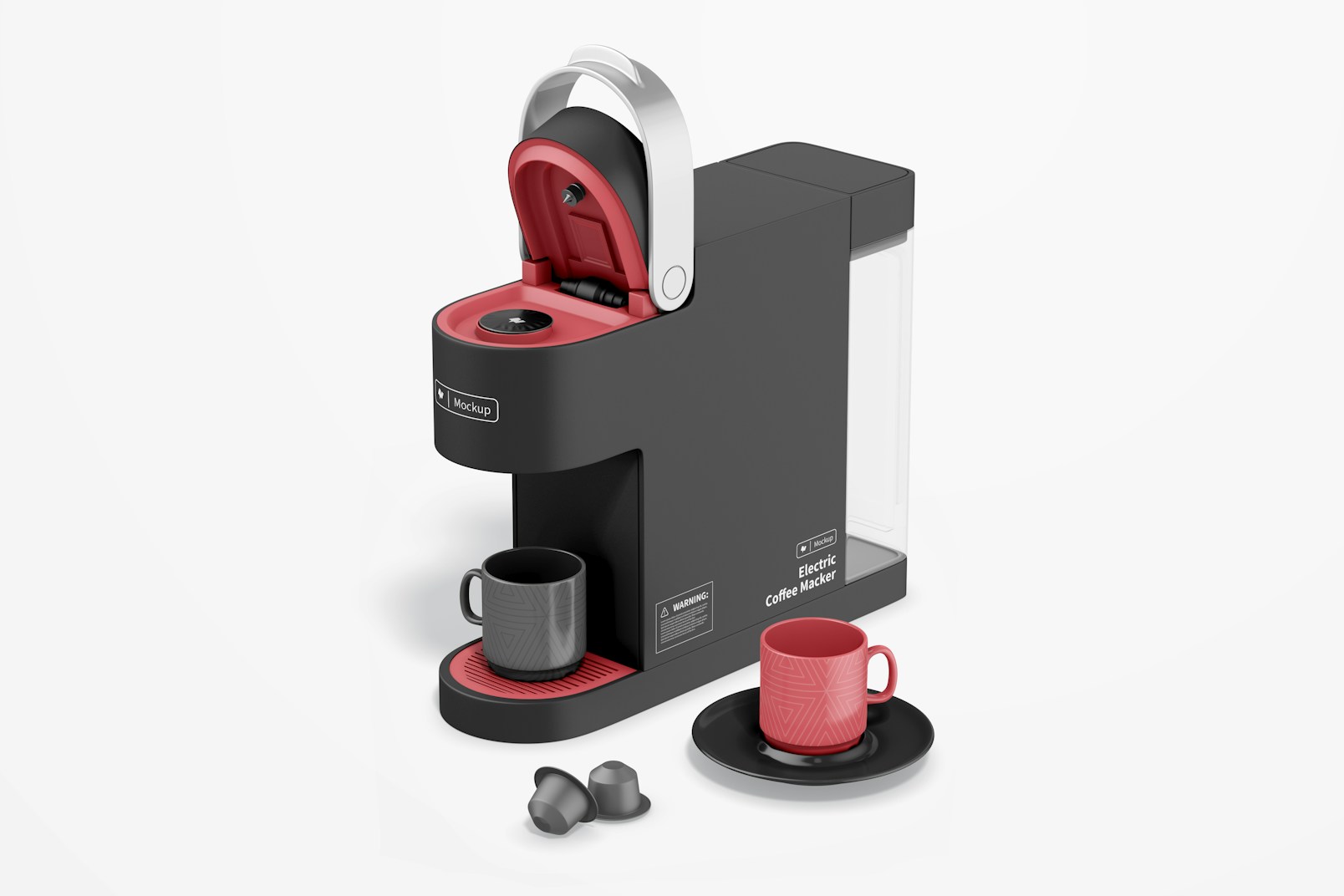 Electric Coffee Maker Mockup, Right View