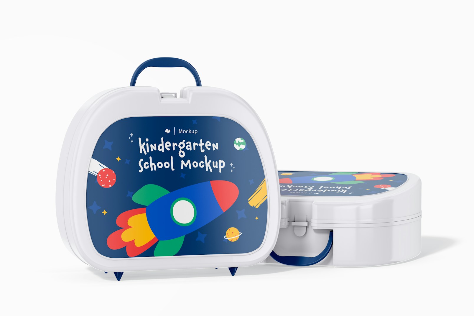 Kids Lunchbags Mockup, Standing and Dropped