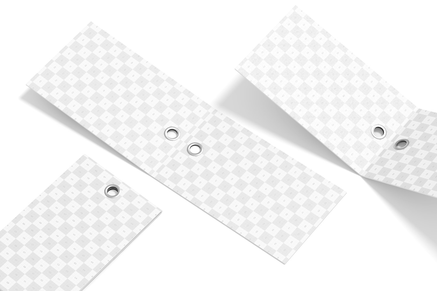 Folding Clothing Tags Mockup, Opened and Closed