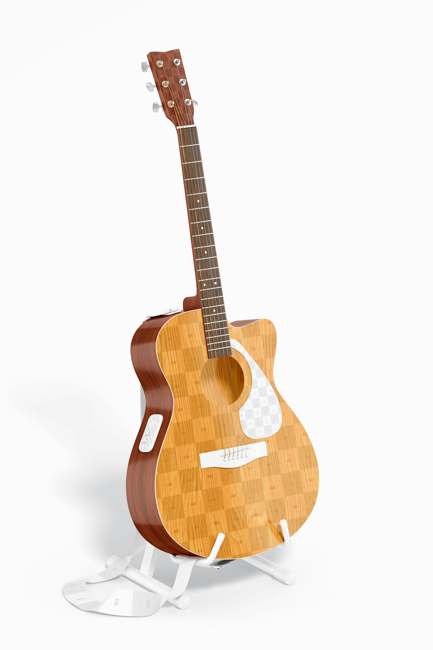 Electro Acoustic Guitar Mockup, Right View