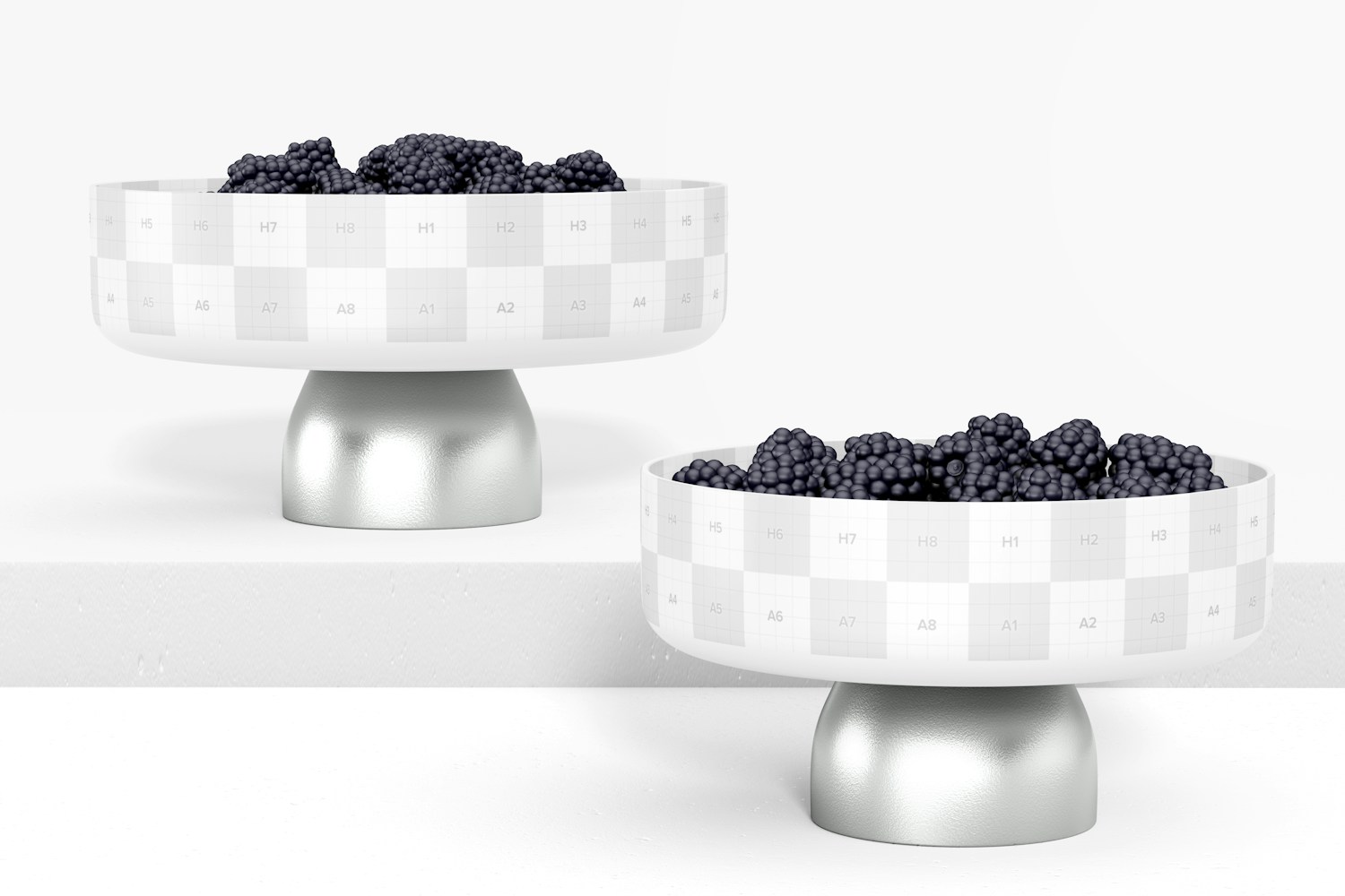 Decorative Fruit Bowls Mockup, Front View