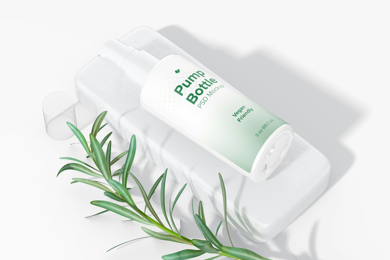 3 oz Pump Bottle Mockup, Left View 3 oz Pump Bottle Mockup, Left View