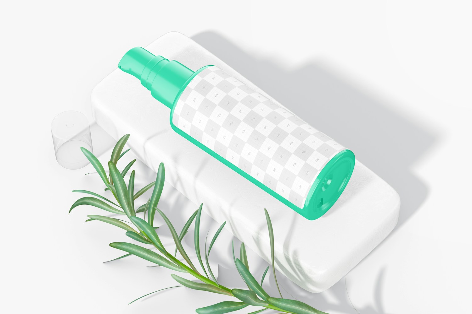 3 oz Pump Bottle Mockup, Left View 3 oz Pump Bottle Mockup, Left View