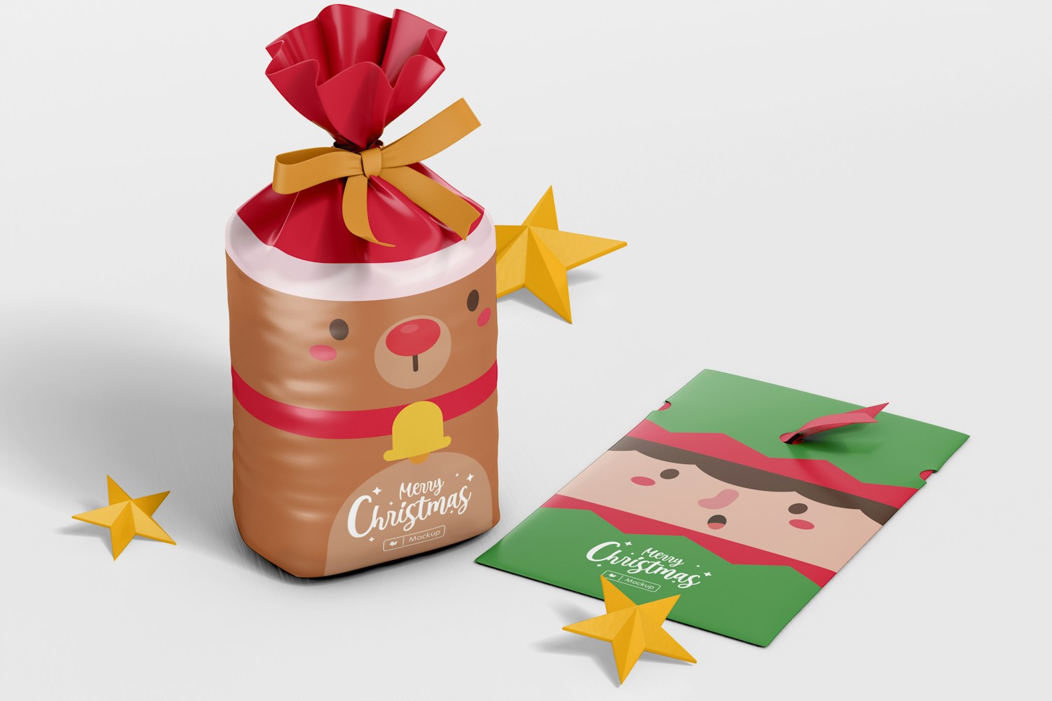 Plastic Pouch Bag for Candy Mockup, Side View Plastic Pouch Bag for Candy Mockup, Side View