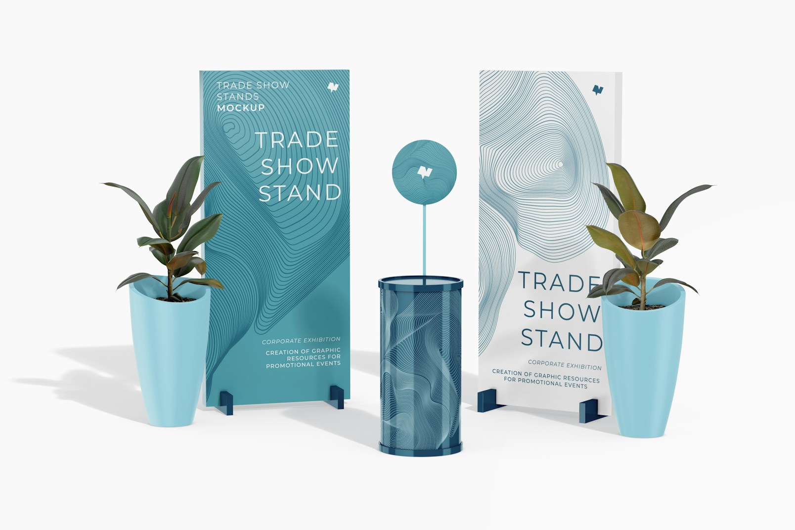Trade Show Stand Mockup, Front View