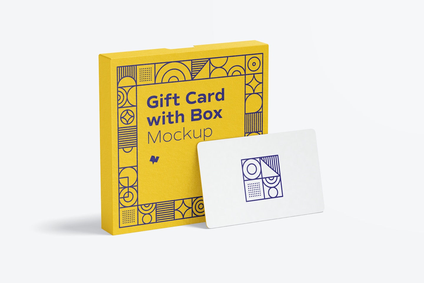 Gift Card with Box Mockup, Front View