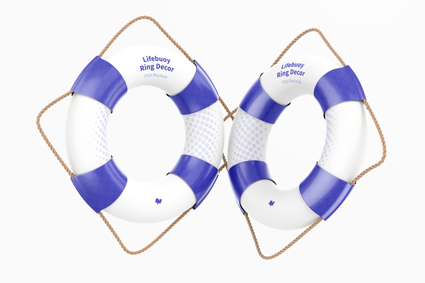 Lifebuoy Rings Decor Mockup, Floating