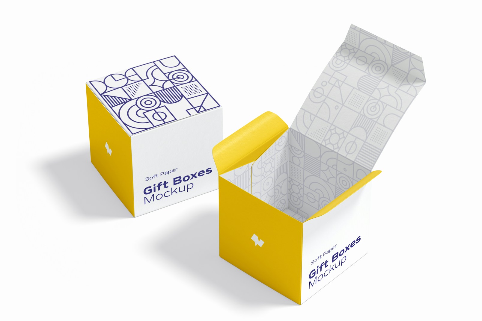 Soft Paper Gift Boxes Mockup