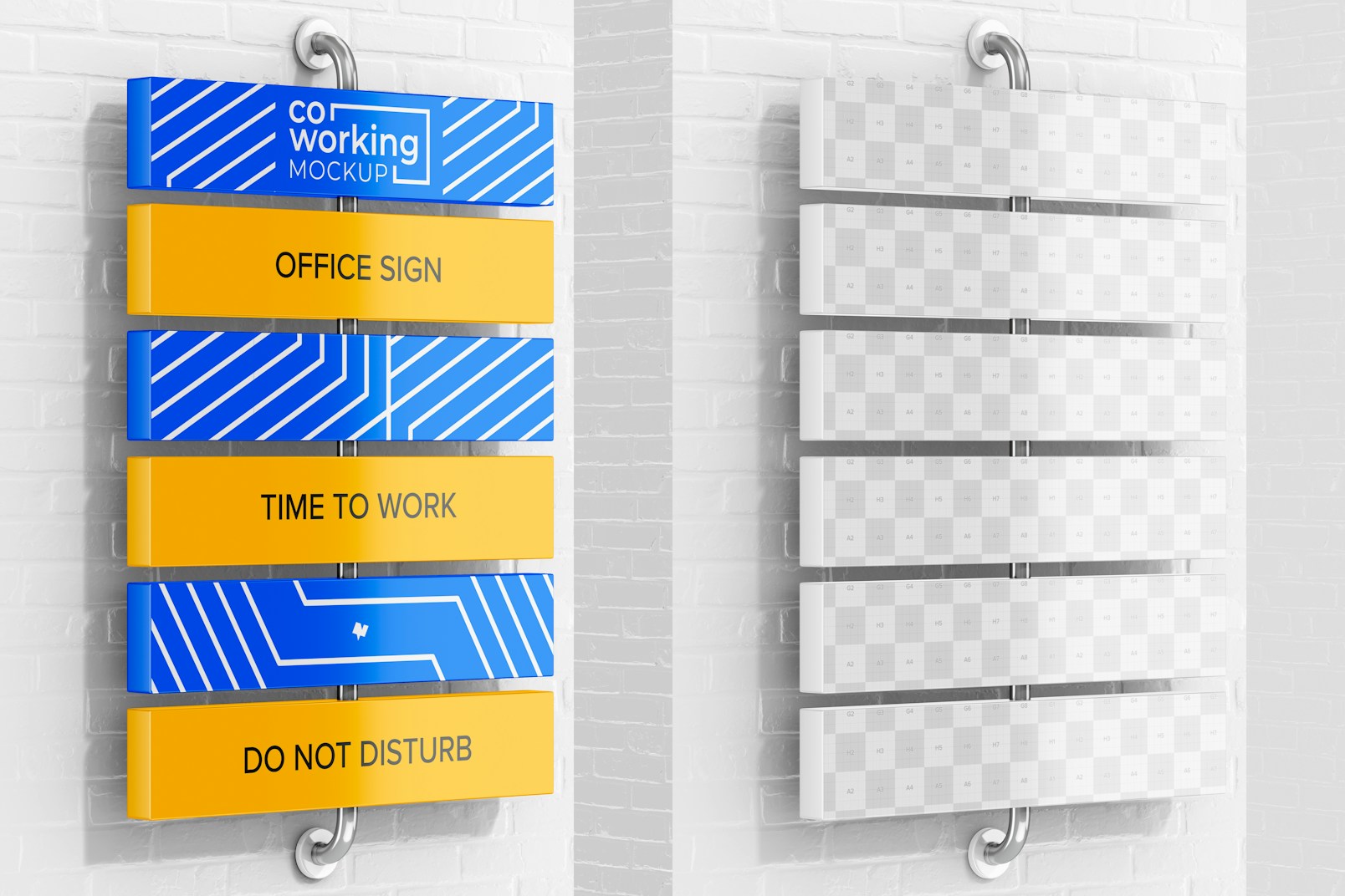 Office Sign Mockup, Left View