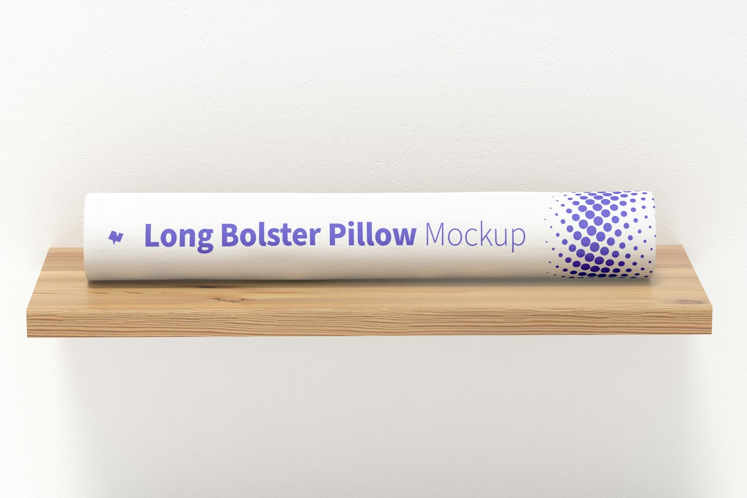 Long Bolster Pillow Mockup, Front View Long Bolster Pillow Mockup, Front View