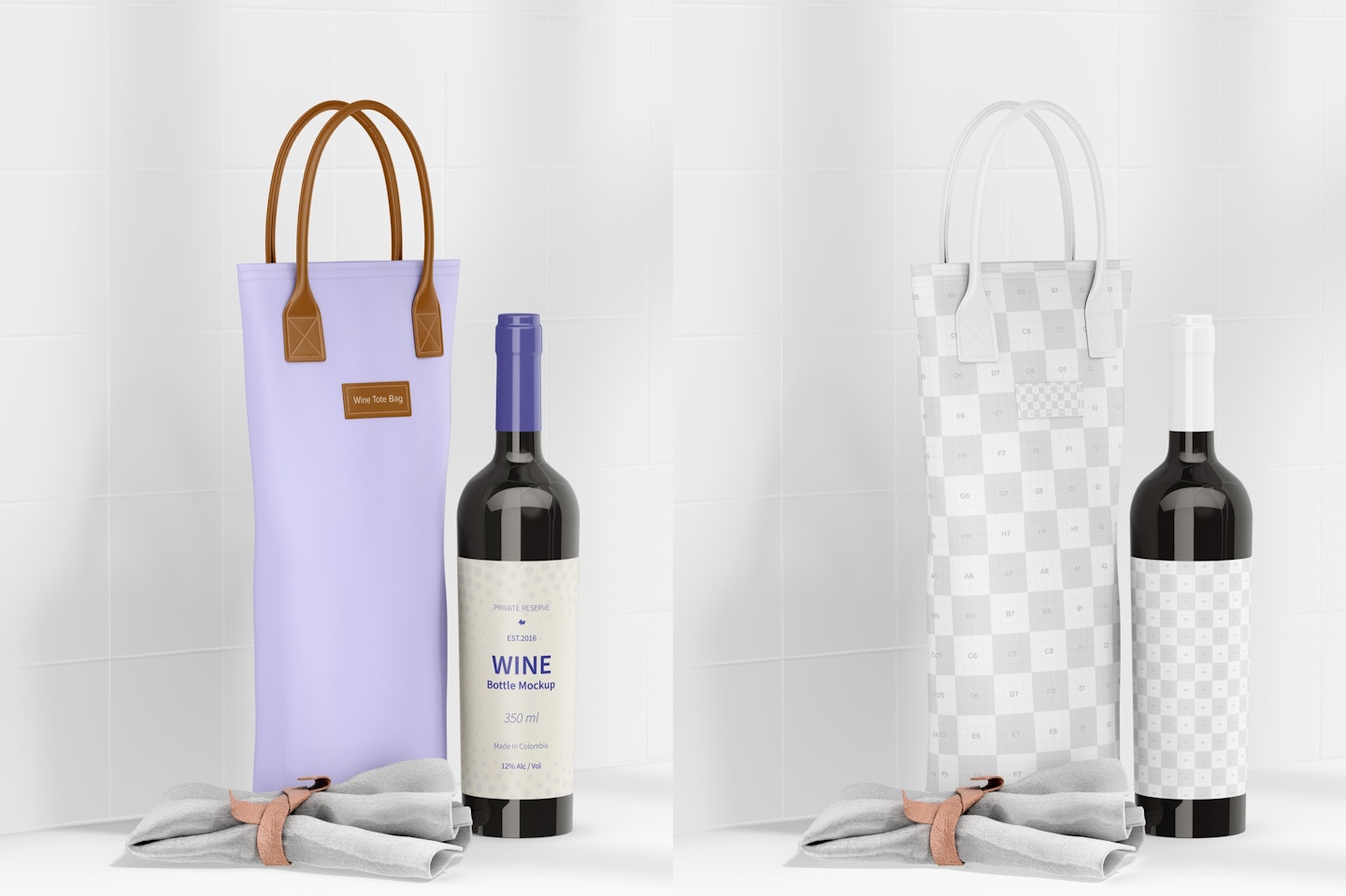 Wine Tote Bag Mockup