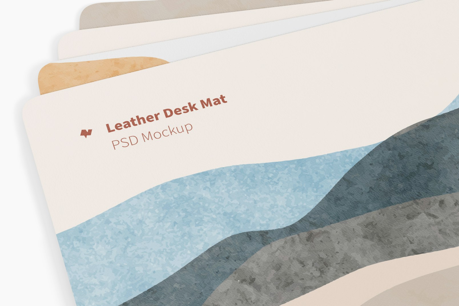 Leather Desk Mats Mockup, Close Up