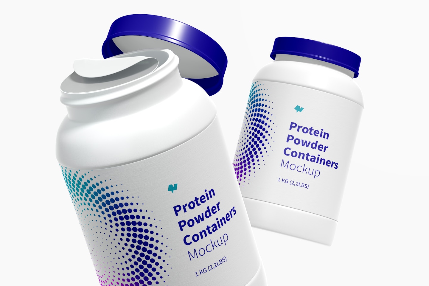 Protein Powder Container Mockup, Floating