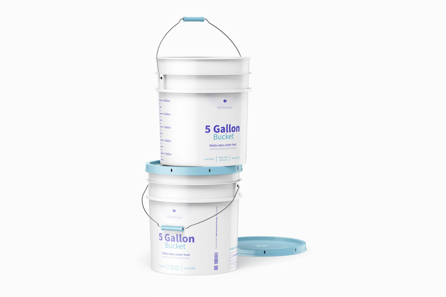 5 Gallon Bucket Mockup, Stacked 5 Gallon Bucket Mockup, Stacked