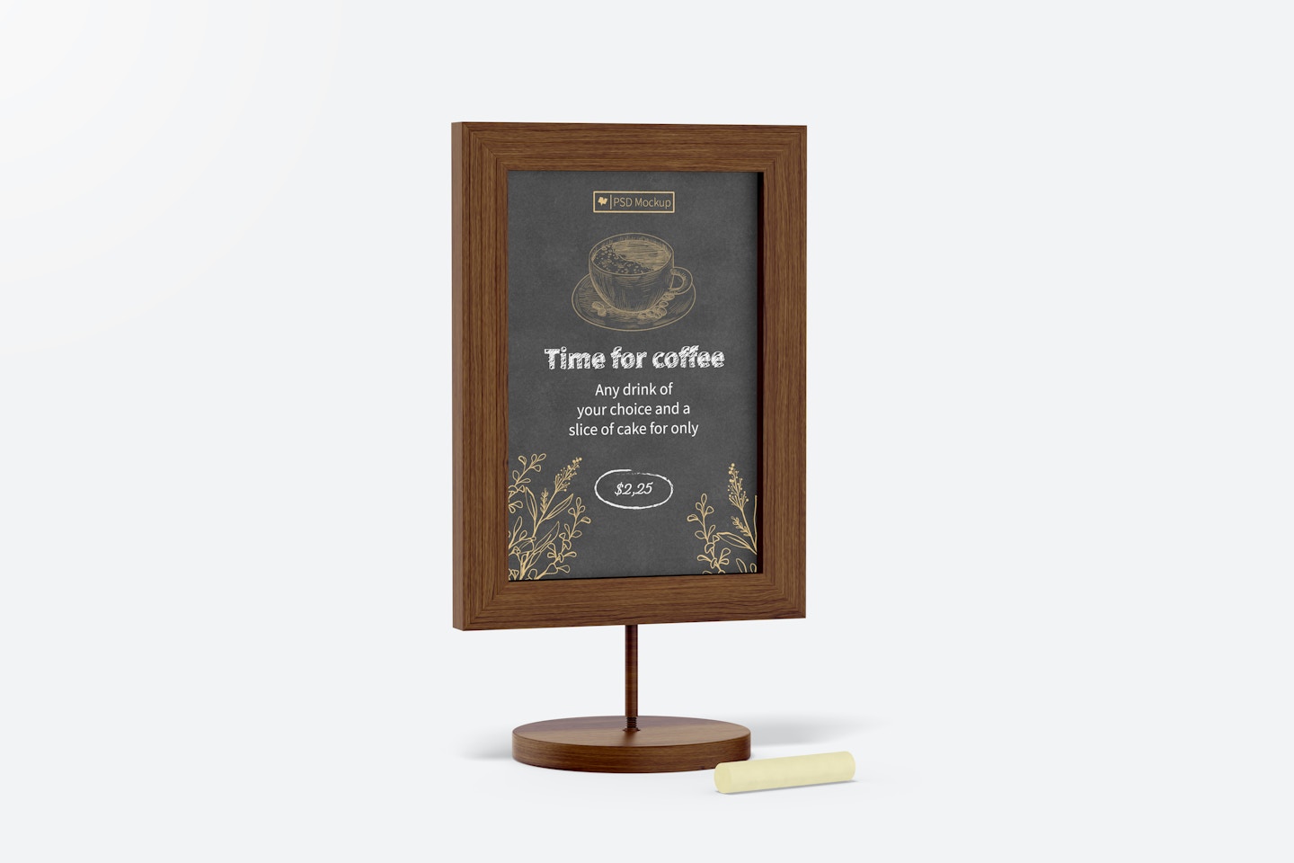 Table Board Sign Mockup, Left View