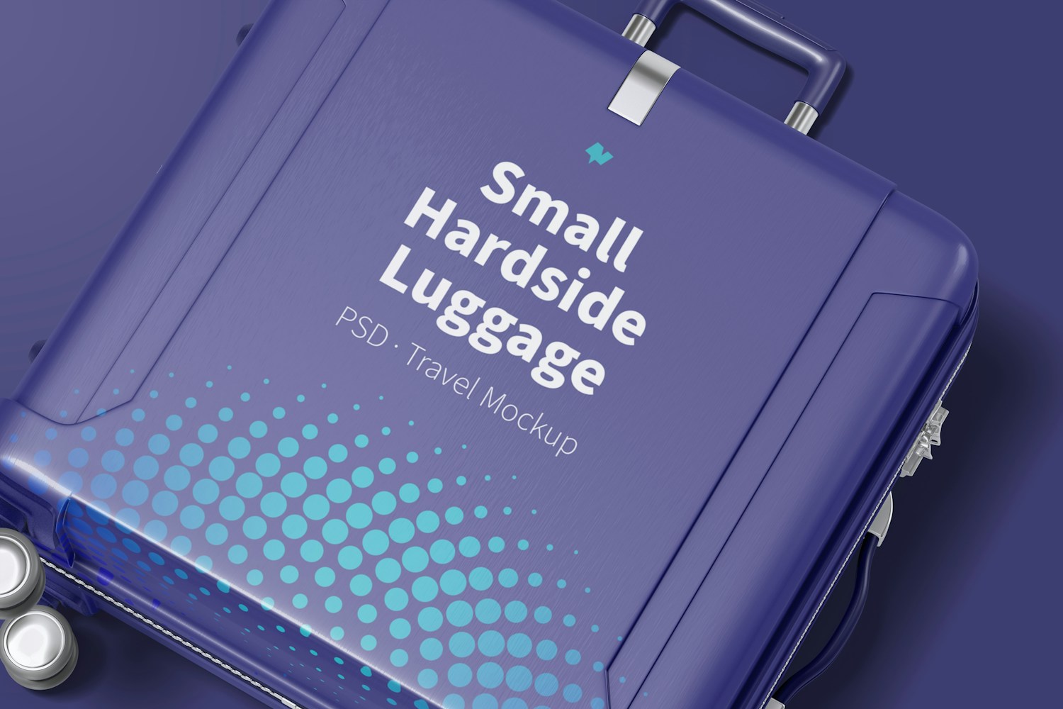 Small Hardside Luggage Mockup, Close Up