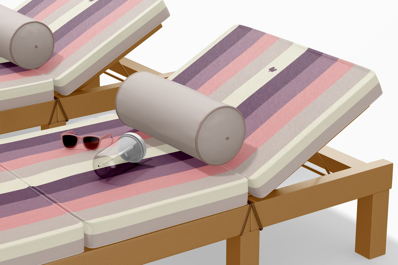 Outdoor Lounge Chair Mockup, Close Up