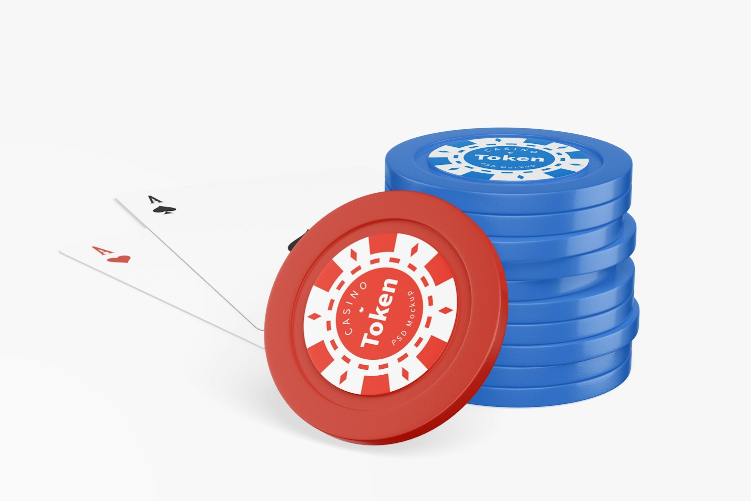 Casino Tokens Mockup, Leaned Casino Tokens Mockup, Leaned