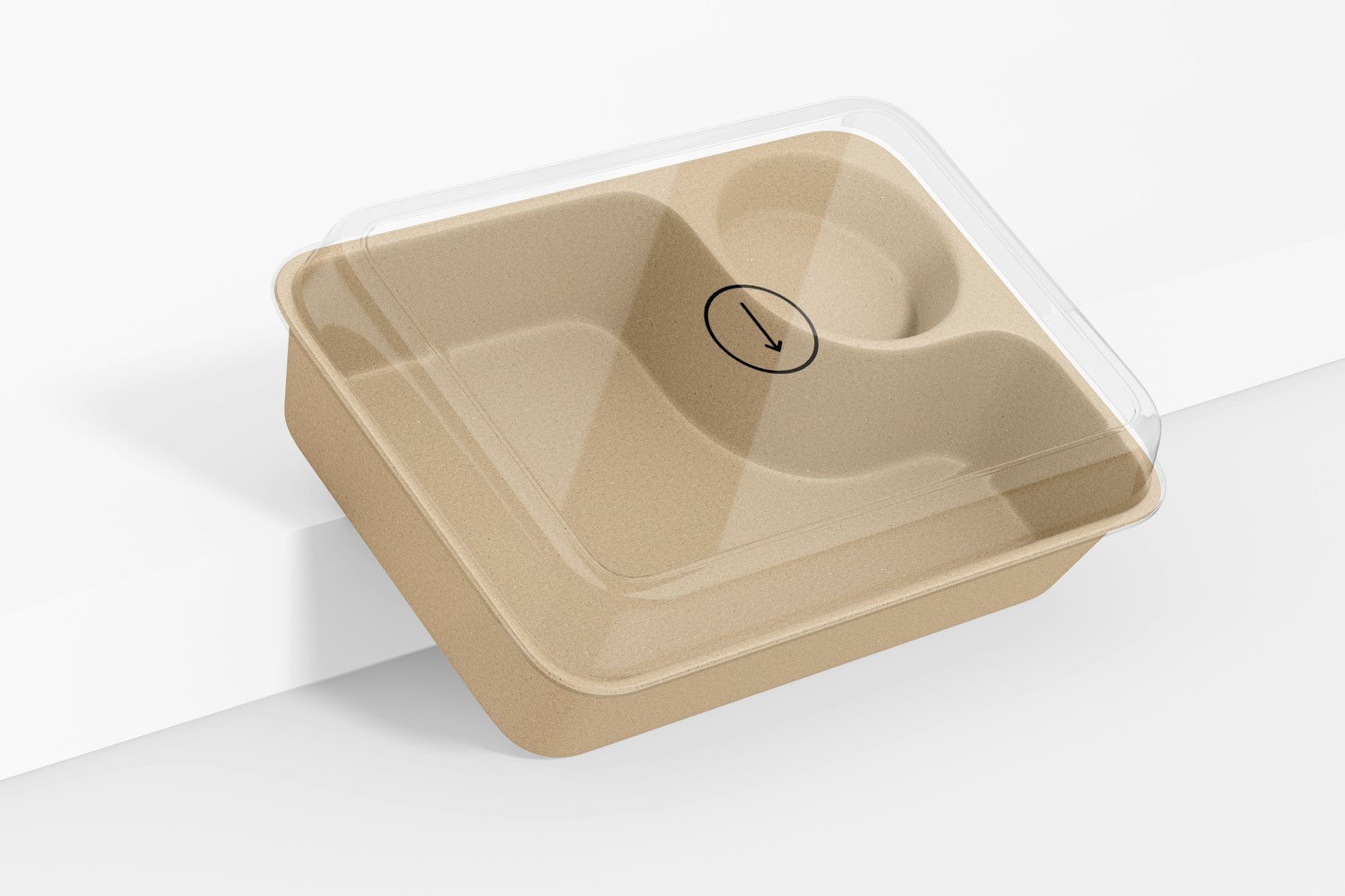 Eco Rectangular Food Container Mockup, Leaned