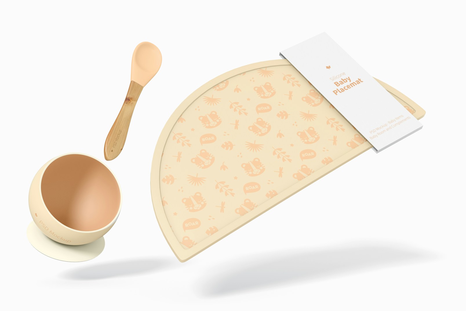 Silicone Baby Placemat Mockup, Falling
