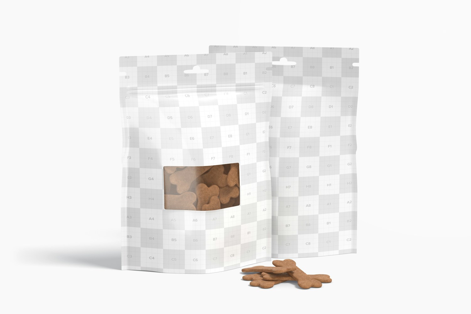 Dog Treat Packaging Mockup, Front and Back View