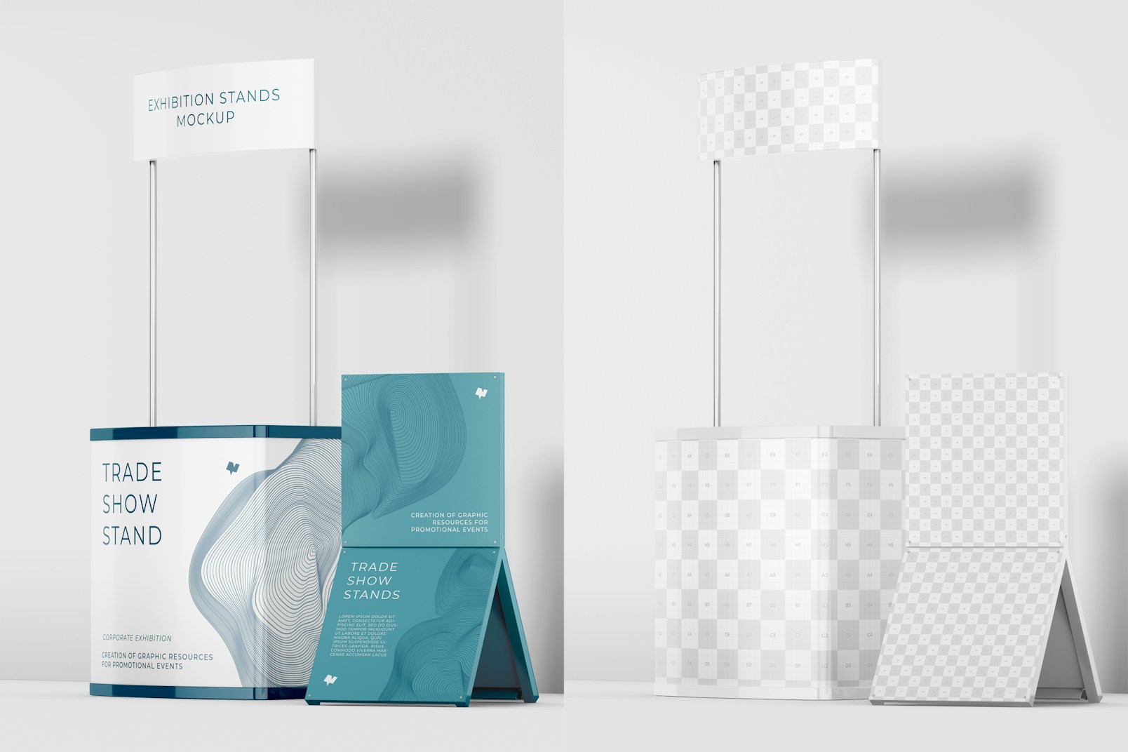 Exhibition Stand Mockup, Left View