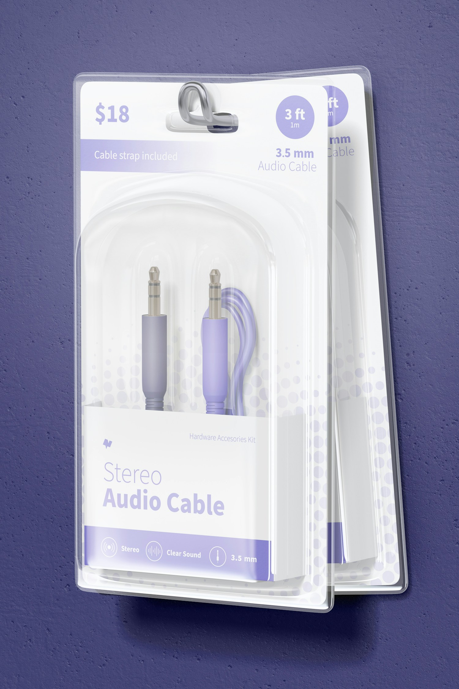 Stereo Audio Cable Mockup, Hanging on Wall Stereo Audio Cable Mockup, Hanging on Wall