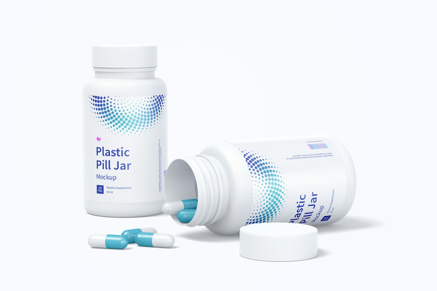 Plastic Pill Jars Mockup