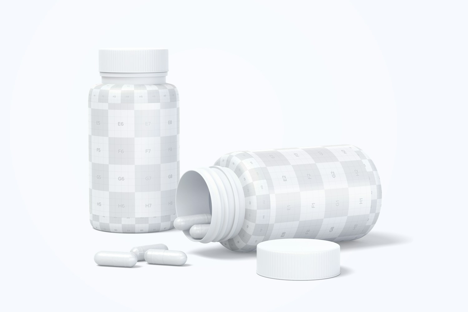 Plastic Pill Jars Mockup