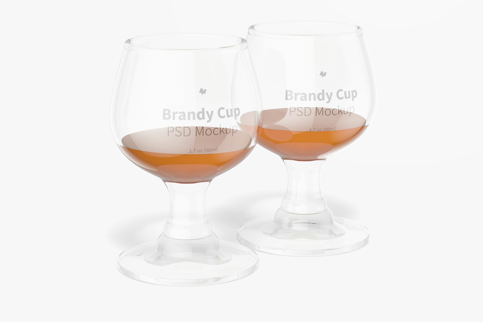 Maqueta de Copas de Brandy de 1.7 oz, Vista Frontal