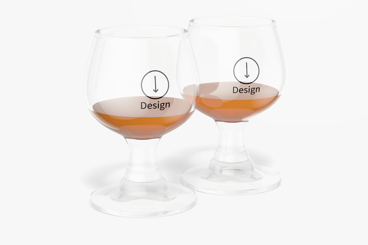 1.7 oz Glass Brandy Cups Mockup, Front View