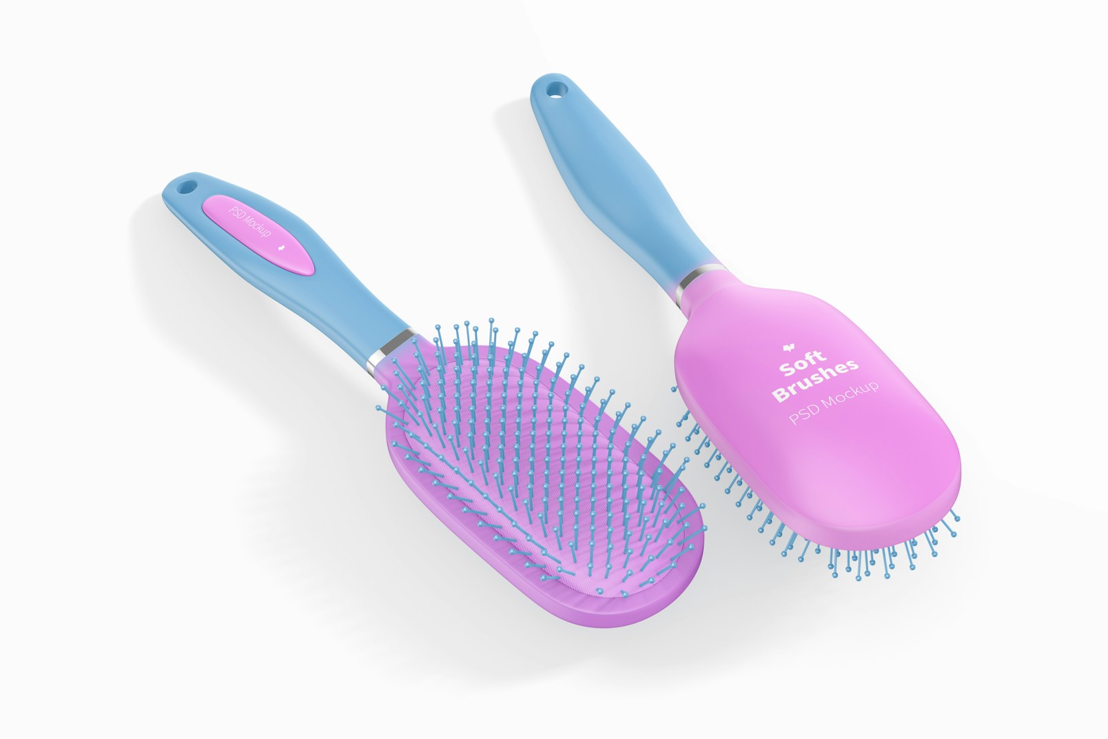 Soft Brushes for Hair Mockup, Left View